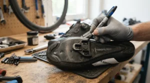 Fine-tuning angular float with SPD-SL cleats for knee comfort in a garage setup